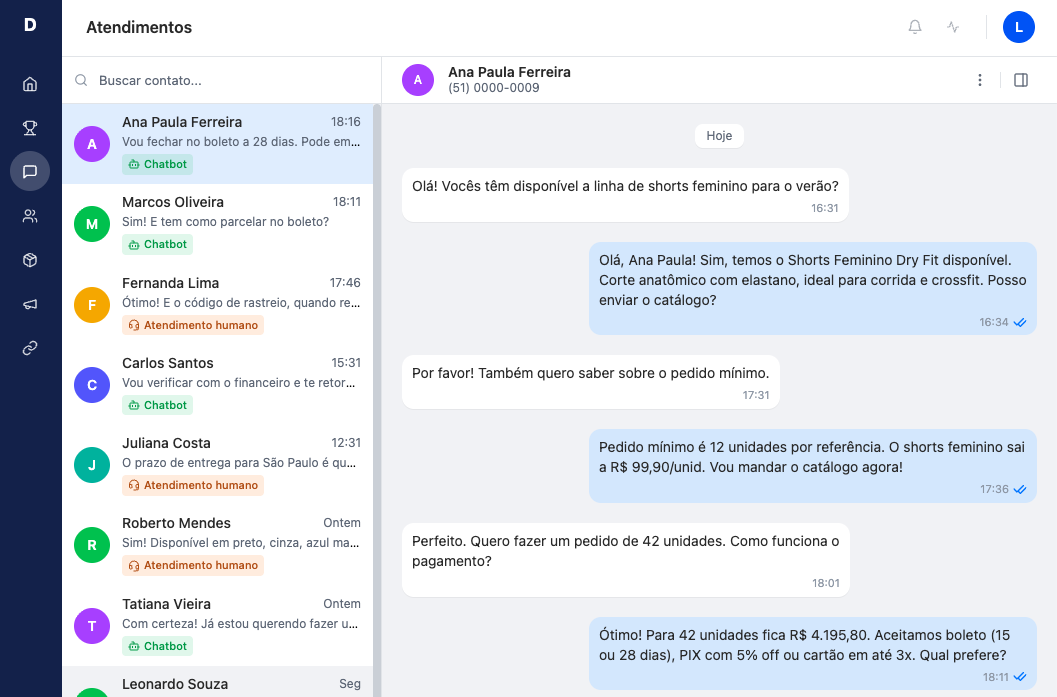 Atendimento automatizado com agentes de IA